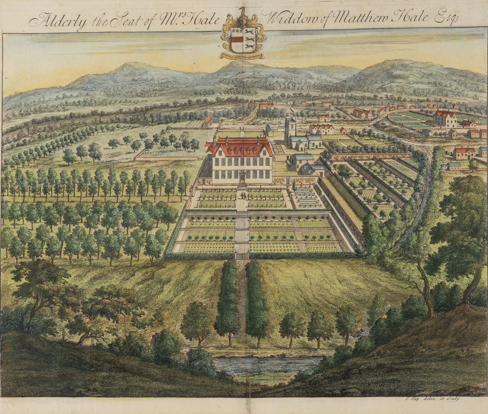 Artwork by Johannes Kip, Four Views Of English Country Houses, Made of colored engravings