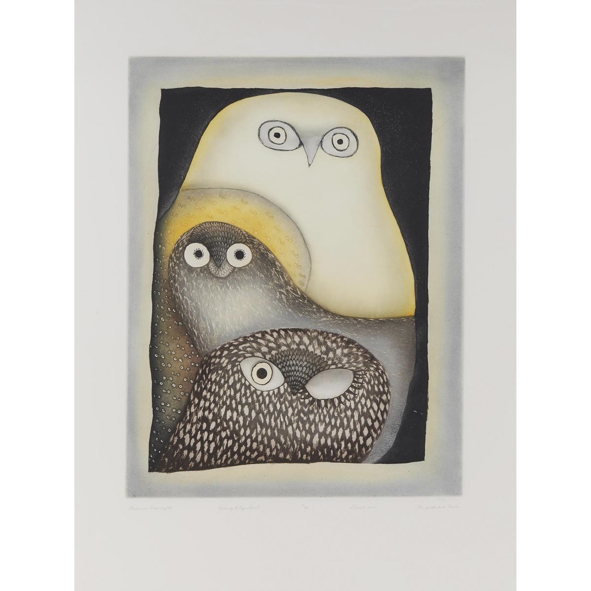 OWLS IN MOONLIGHT, 2007 by Ningeokuluk Teevee, 2007