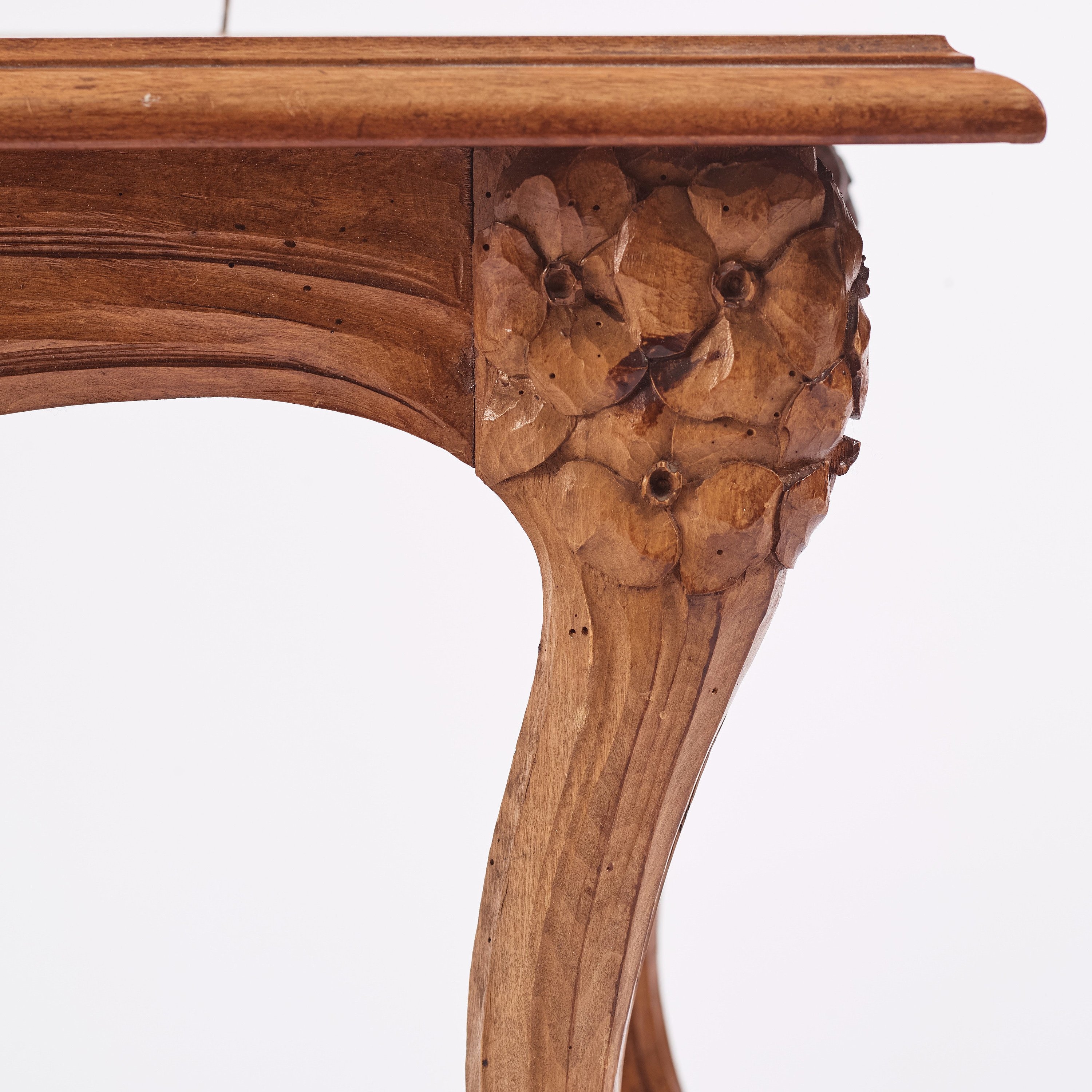 Artwork by Edvard Nilsson, an Art Nouveau sculptured mirror with table, Sweden , early 20thC., Made of mirror