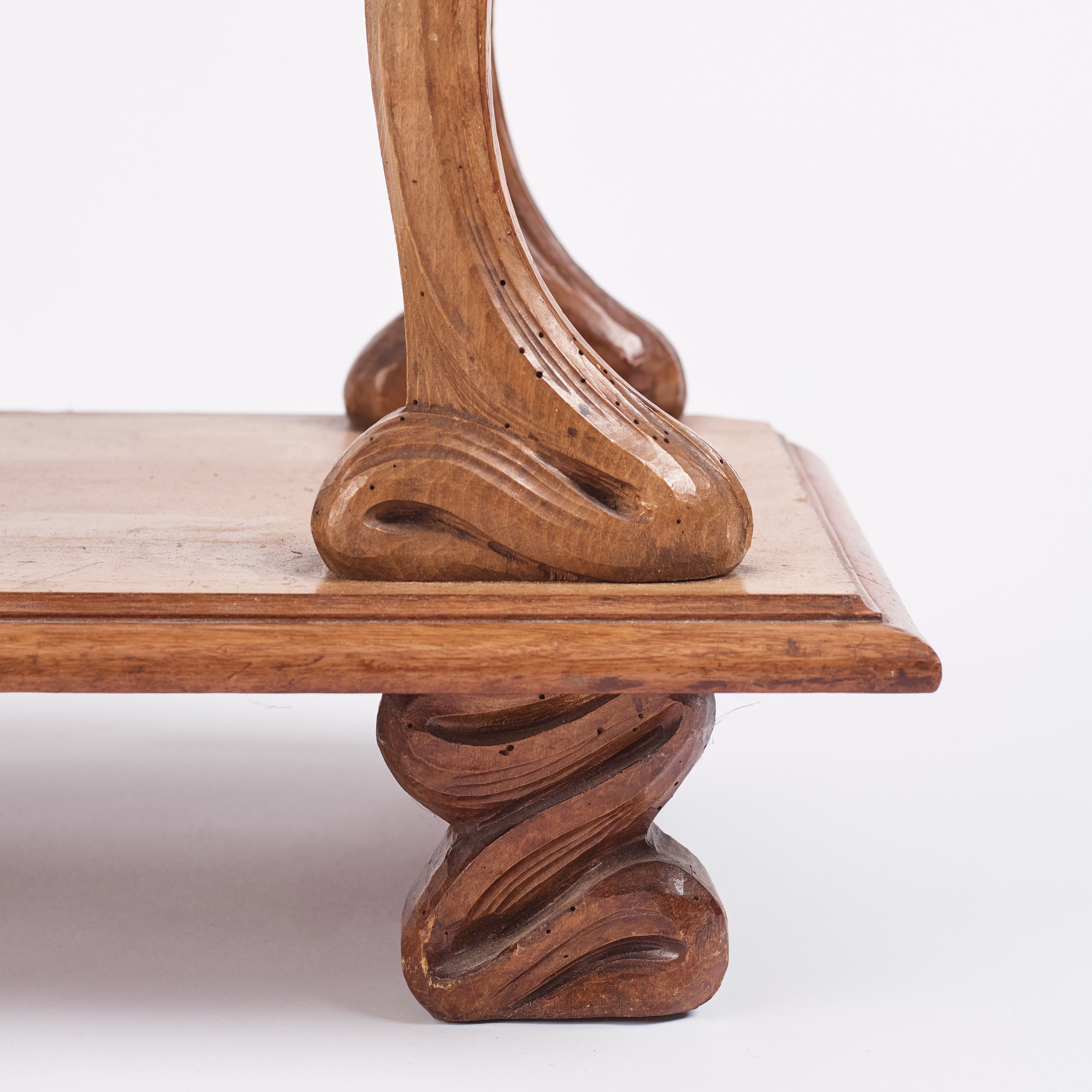 Artwork by Edvard Nilsson, an Art Nouveau sculptured mirror with table, Sweden , early 20thC., Made of mirror