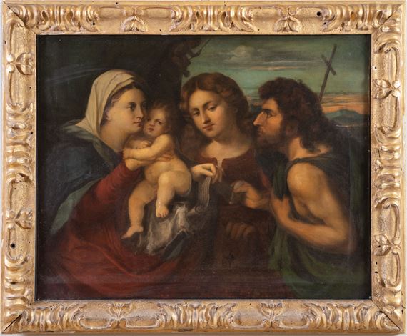 Maestro del XIX secolo "Sacra conversazione” by Jacopo Palma il Vecchio