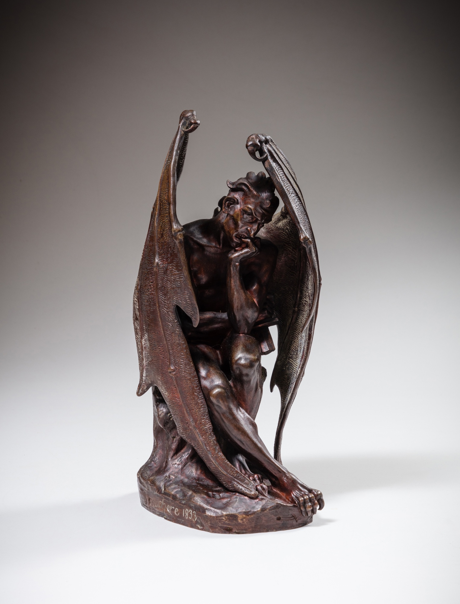 Artwork by Jean-Jacques Feuchere, Satan, Made of bronze