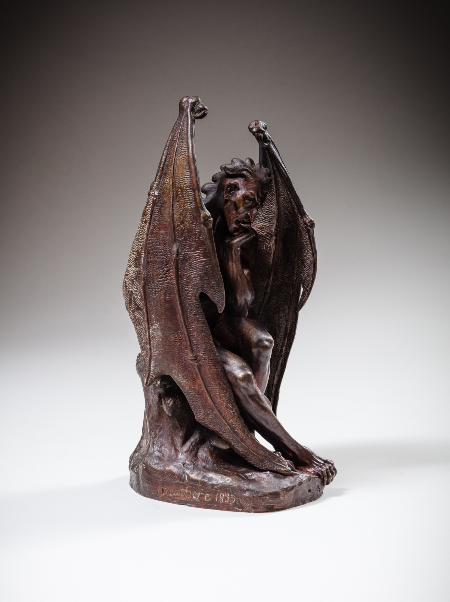 Artwork by Jean-Jacques Feuchere, Satan, Made of bronze