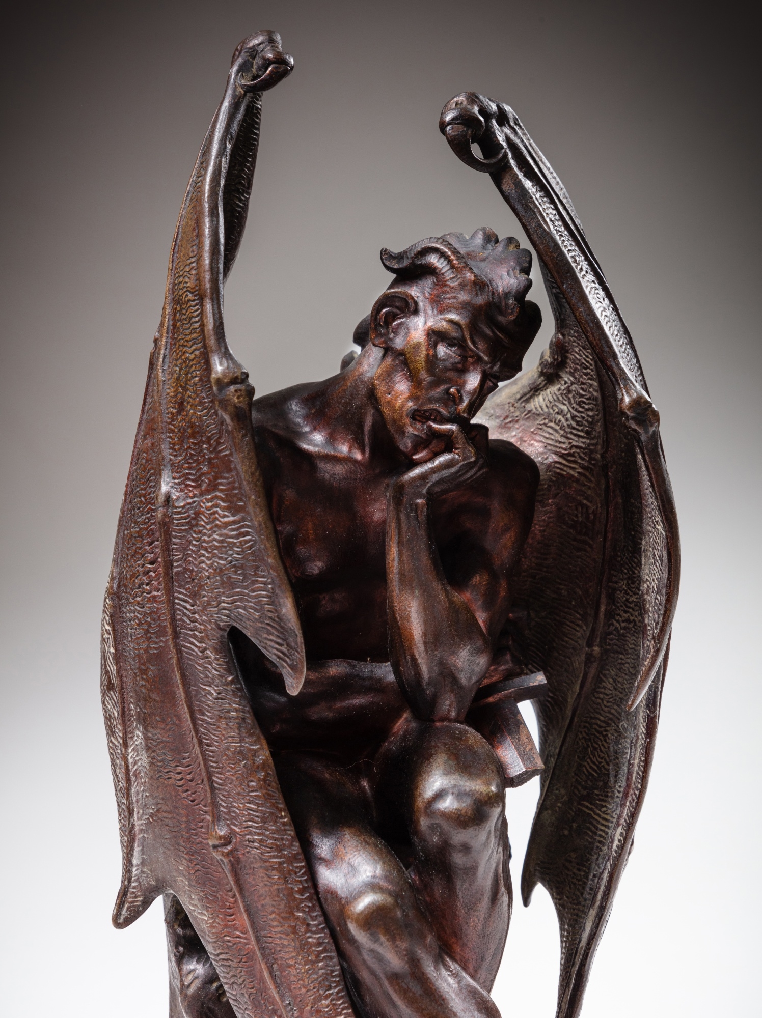 Artwork by Jean-Jacques Feuchere, Satan, Made of bronze