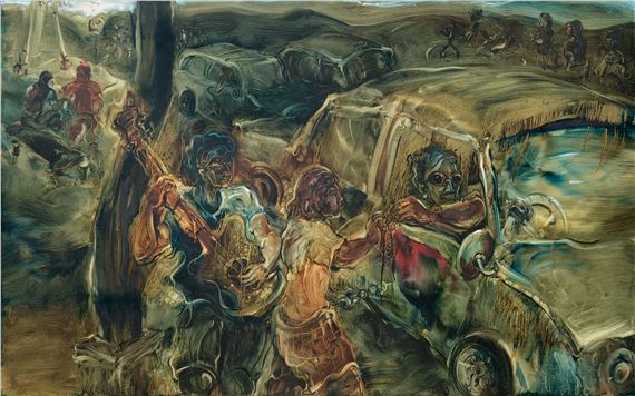 Pengamen by Putu Wirantawan, painted in 2000