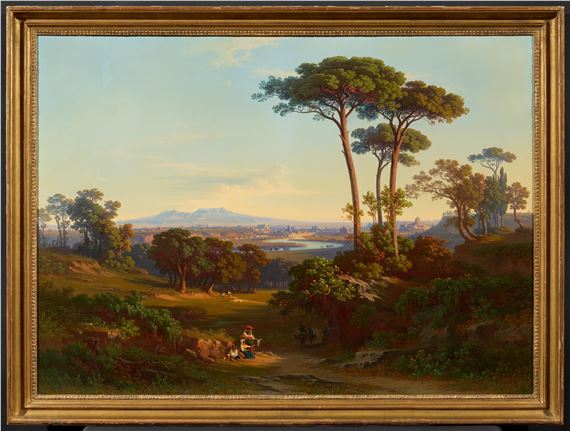 Johan Jakob Frey | View of Rome from Monte Mario along the Tiber Valley ...