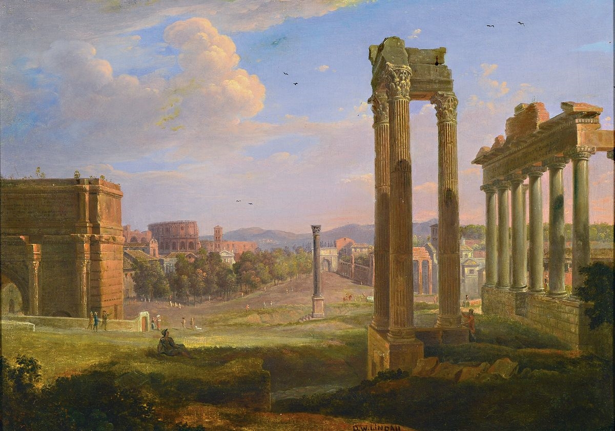 ruin landscape in Rome - Dietrich Wilhelm Lindau