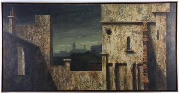 Dark architectural landscape