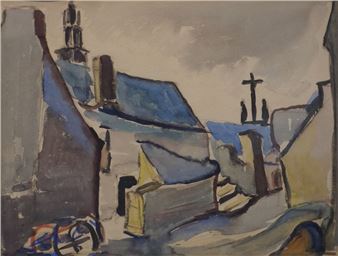 Village au calvaire - Willy Bindels