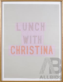 Camila Galaz (Australian, Contemporary), Lunch with Christina, Acrylic and Graphite on Paper - Camila Galaz