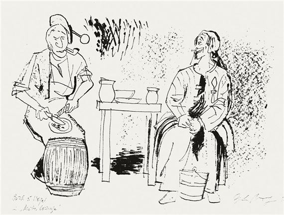 Herbert Sandberg | Ernst Busch und Helene Weigel in Mutter Courage ...