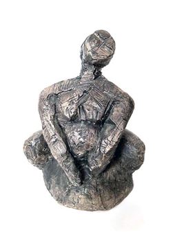 Femme nue assise sur un tertre - Patricia Dupont