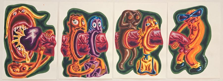Artwork by Frédéric Bouteiller, 1966) known as Freddy CATS, Made of gouache drawings on paper