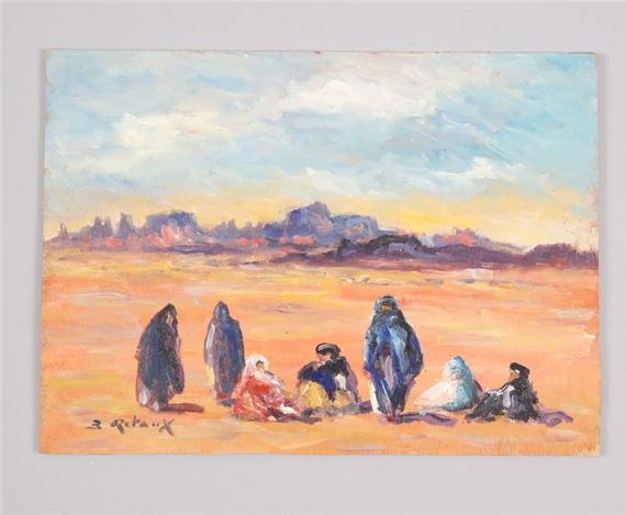 Desert (24 x 33 cm) and View of Marrakesh (27 x 35 cm) by Bruno Retaux