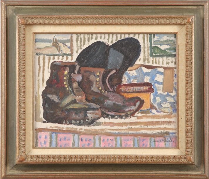 Artwork by Henri Liénard de Saint-Délis, Les godillots, Made of oil on panel