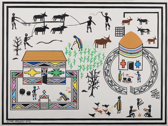 Ndebele Dwelling by Esther Mahlangu, 2016