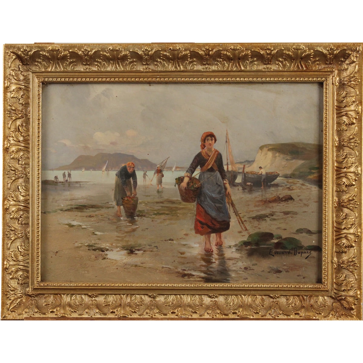 Artwork by Edouard Duparc, Vedute palermitane, Made of gilded and carved wooden frame