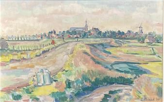 Landschap Hattem - Gerhard Mensink