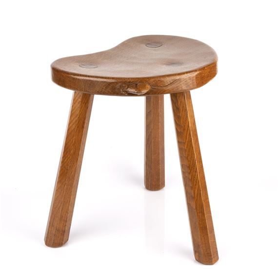 Robert Thompson | Mouseman calf stool (Circa 1960) | MutualArt