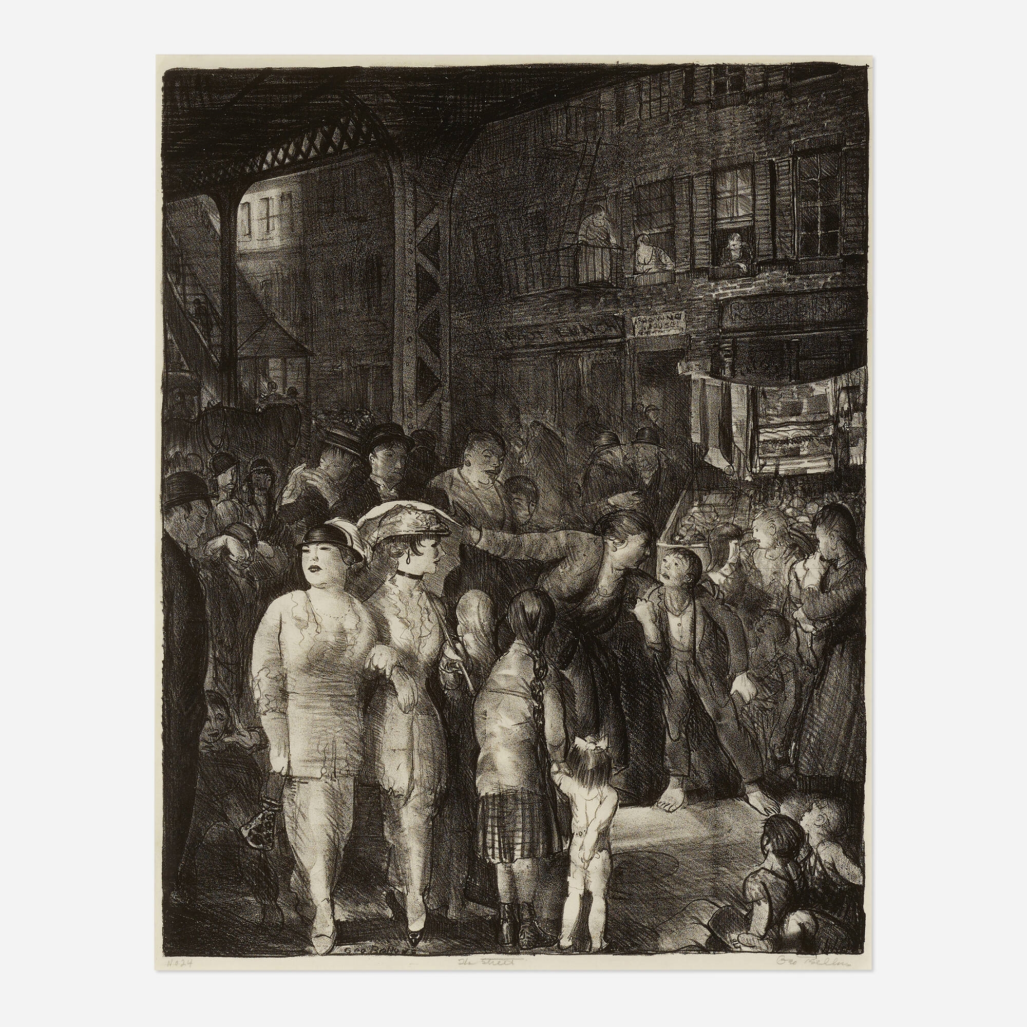 Artwork by George Bellows, The Street, Made of lithograph