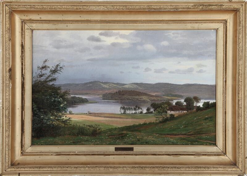 Artwork by Harald Frederik Foss, A view over Juelsø, Made of Oil on canvas