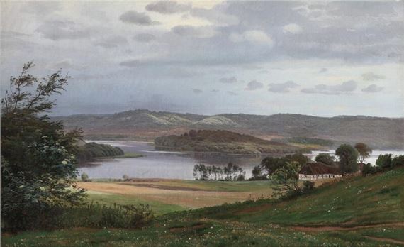 A view over Juelsø by Harald Frederik Foss, 1874