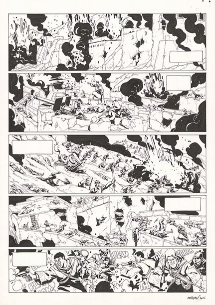 Artwork by Merwan Chabane, Encre de Chine pour la planche 48 de l'album