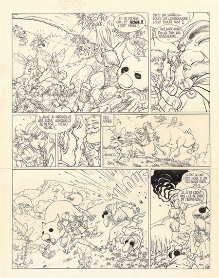 Encre de Chine sur papier pour la planche 11 de l'album by Arnaud Dombre, 1983