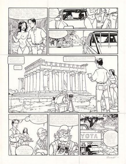 Encre de Chine sur papier pour la planche 23 du premier album de la série - Buche