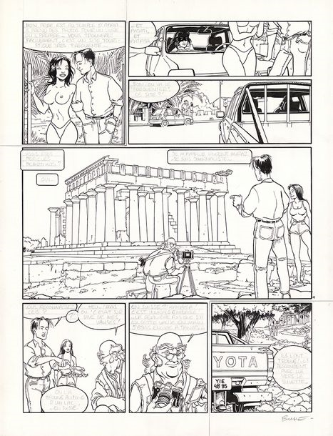 Artwork by Buche, Encre de Chine sur papier pour la planche 23 du premier album de la série