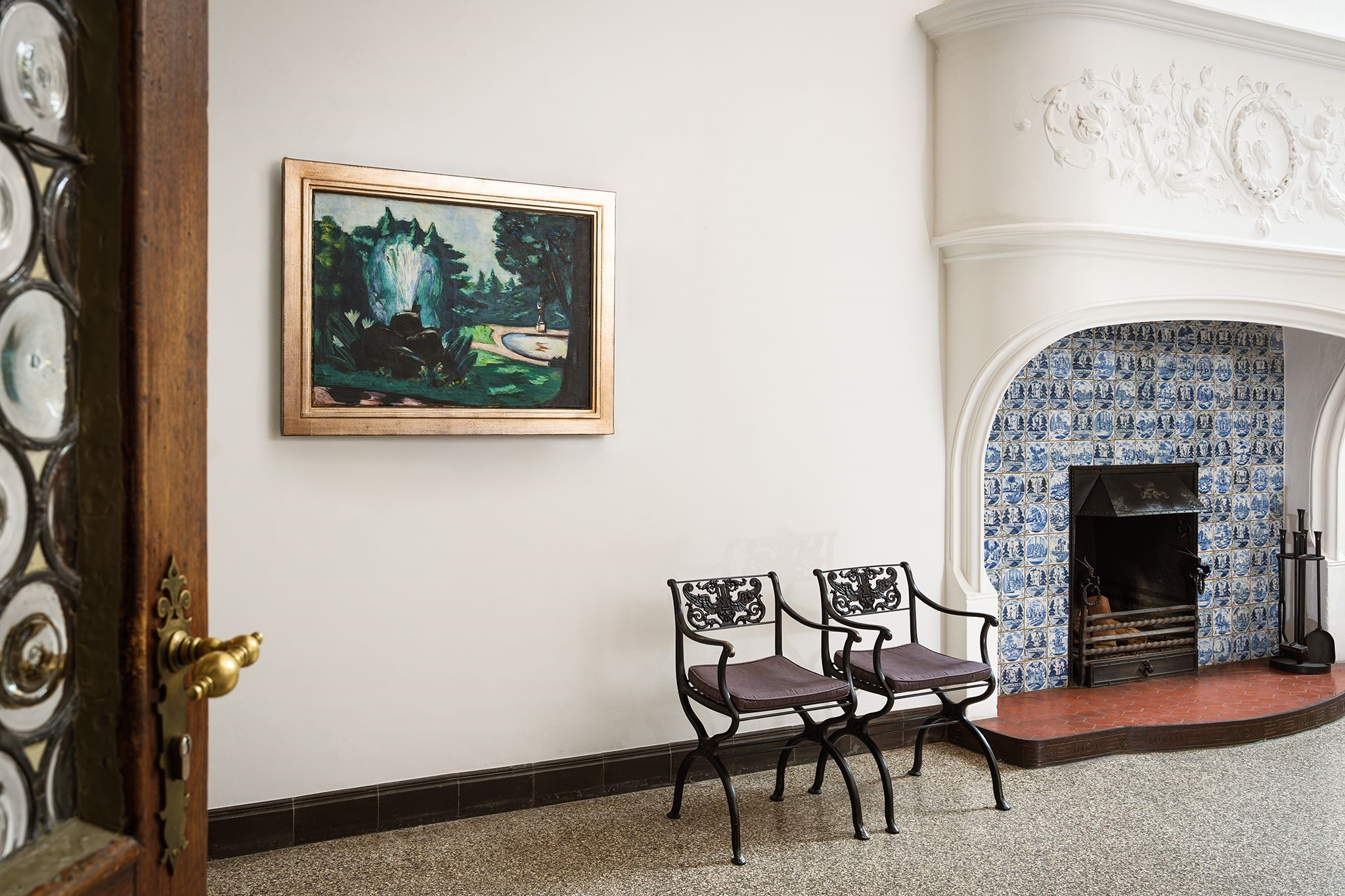 Artwork by Max Beckmann, ”Springbrunnen in Baden-Baden”., Made of Oil on canvas