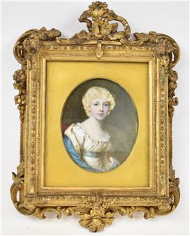 ATTRIBUTED TO; oval portrait miniature of Marianne Grove bearing initials and date 1827 - Frederick Cruickshank