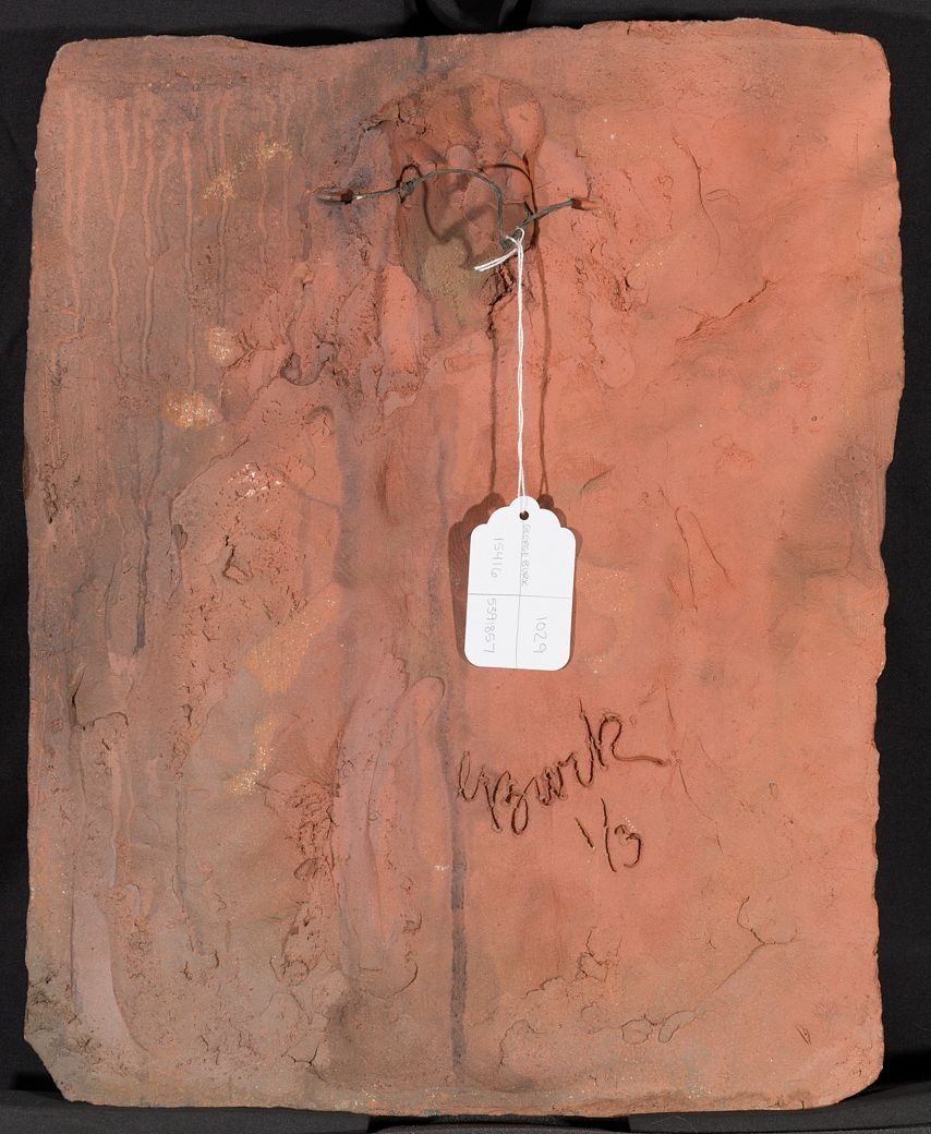 Artwork by George Burk, Seated Nude, Made of Fired clay relief