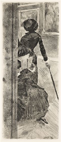Au Louvre, la peinture, Mary Cassatt by Edgar Degas, circa 1879-1880