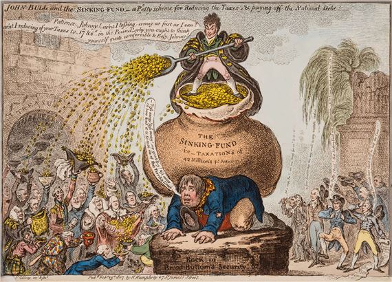 John-Bull and the Sinking-Fund _ P(r)etty scheme for Reducing the Taxes - & off the National Debt