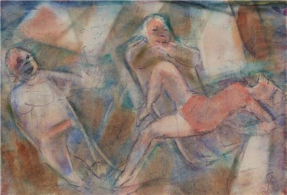 Untitled (Bordellszene). by Christian Rohlfs, 1925