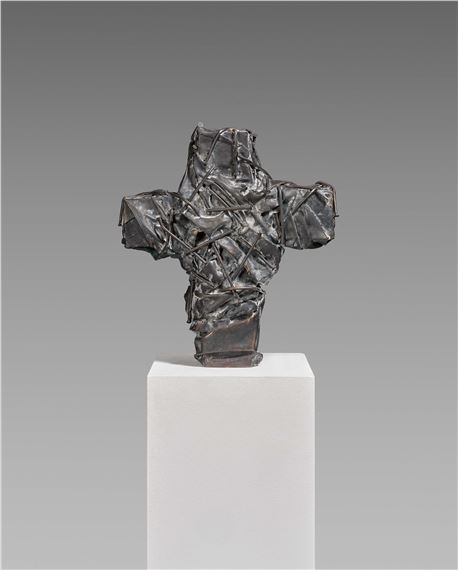 Nagelkreuz dunkel. by Günther Uecker, 2017