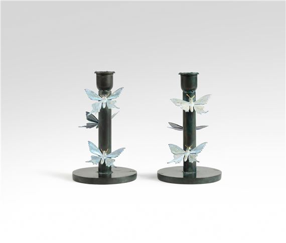 Deux bougeoirs, pièces uniques by Joy de Rohan Chabot, dated 2013