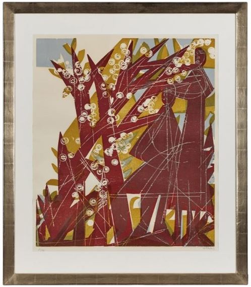 Aus: Baumblüte - Rotes Paar by HAP  Grieshaber, 1963