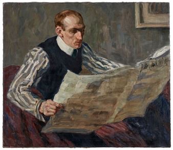 Bei der Zeitungslektüre - Maria Mees van Dorp