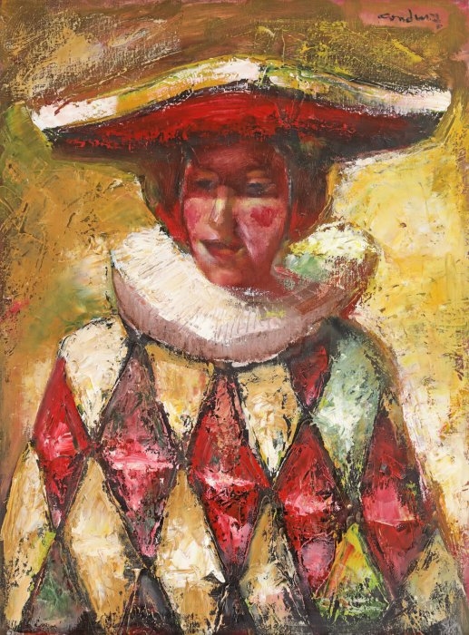 Artwork by Marian Condruz, Arlechin, Made of oil on canvas