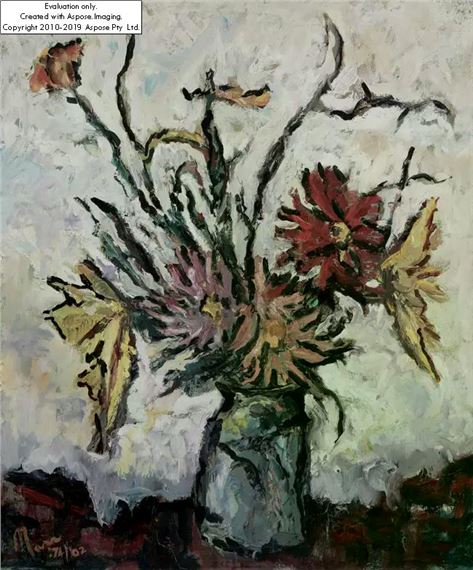 British 1922-2021 -  Dahlias by Leslie Marr, 1974