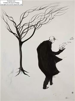 Windy Day;  ink on paper - Will Barras