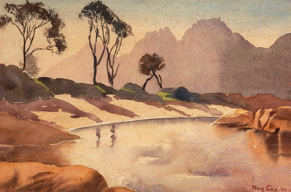 Ray Cox | River & Mountain scene (1949) | MutualArt
