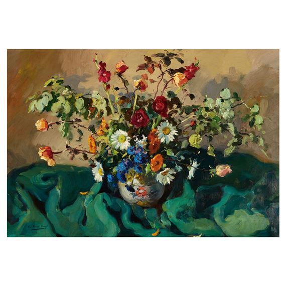 Raimon Roca Ricart | Bodegón con rosas y margaritas | MutualArt