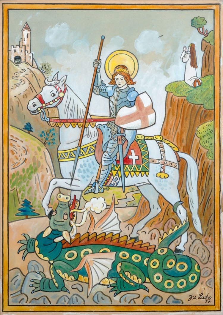 Josef Lada | Saint George and the Dragon (1939) | MutualArt