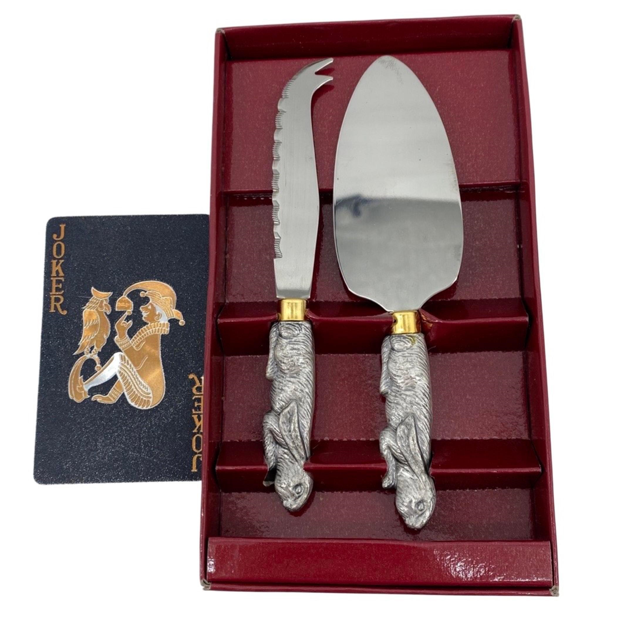 Arthur Court | 2pc. Arthur Court Bunny Handle Cheese Knives | MutualArt