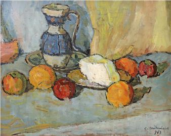 Still Life with Pitcher and Fruits - Constantin Mihalcea Braga