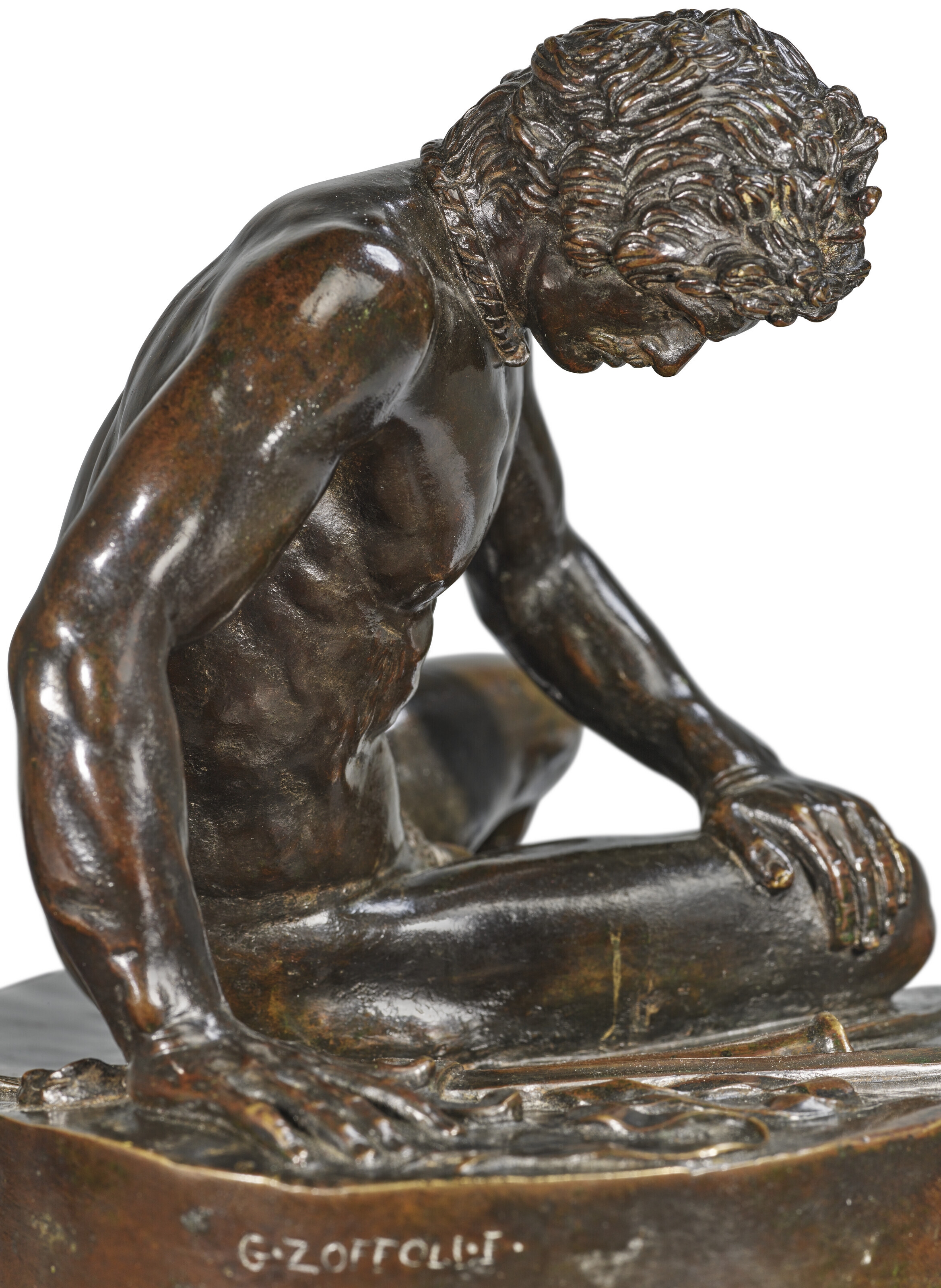 Artwork by Giacomo Zoffoli, Giovanni Zoffoli, A PATINATED-BRONZE FIGURE OF THE DYING GAUL, Made of PATINATED-BRONZE