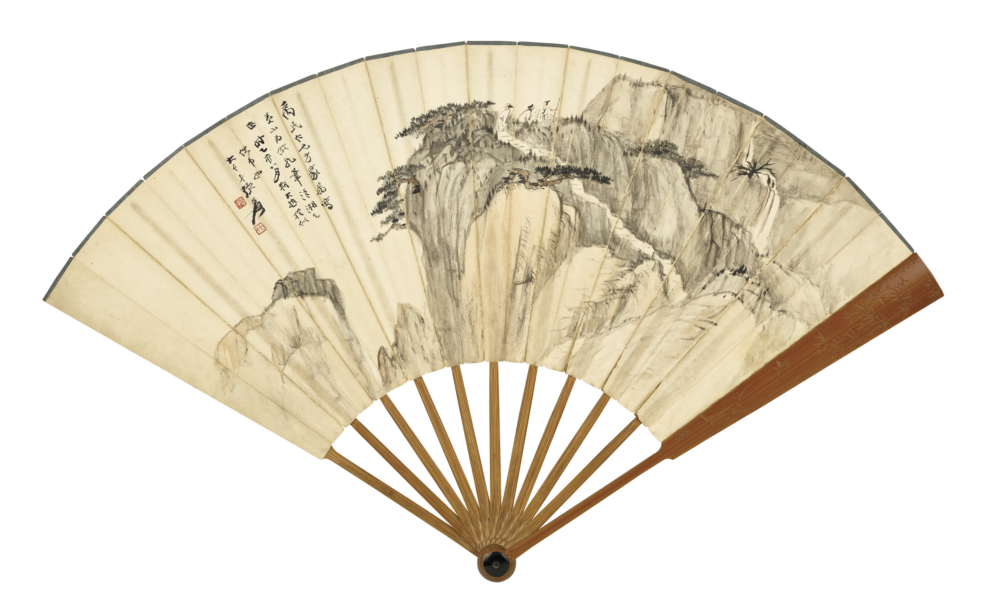 Artwork by Zhang Daqian, Shou Xi, Landscape / Calligraphy, Made of ink on paper